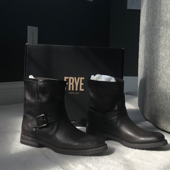 Frye Shoes - New: Smoke color Frye leather bootie.  Size 8.5M